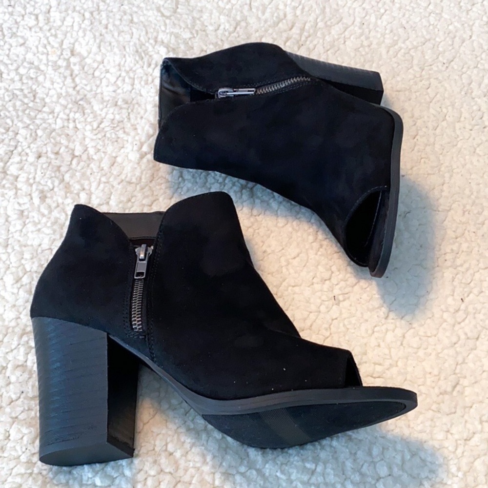 Open Toe Black Bootie - Carlo Santana Boots- New - Picture 5 of 5
